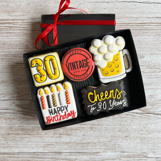 Personalised Milestone Birthday Biscuit Gift For Him