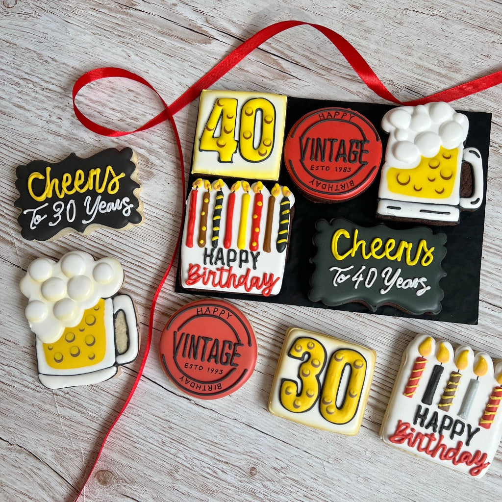 Personalised Milestone Birthday Biscuit Gift For Him
