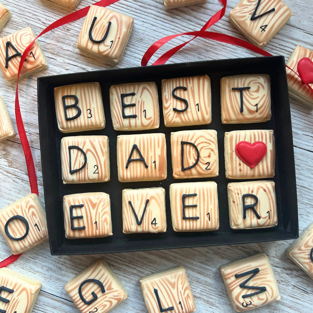 Word Tile Biscuit Gift For Scrabble Lovers