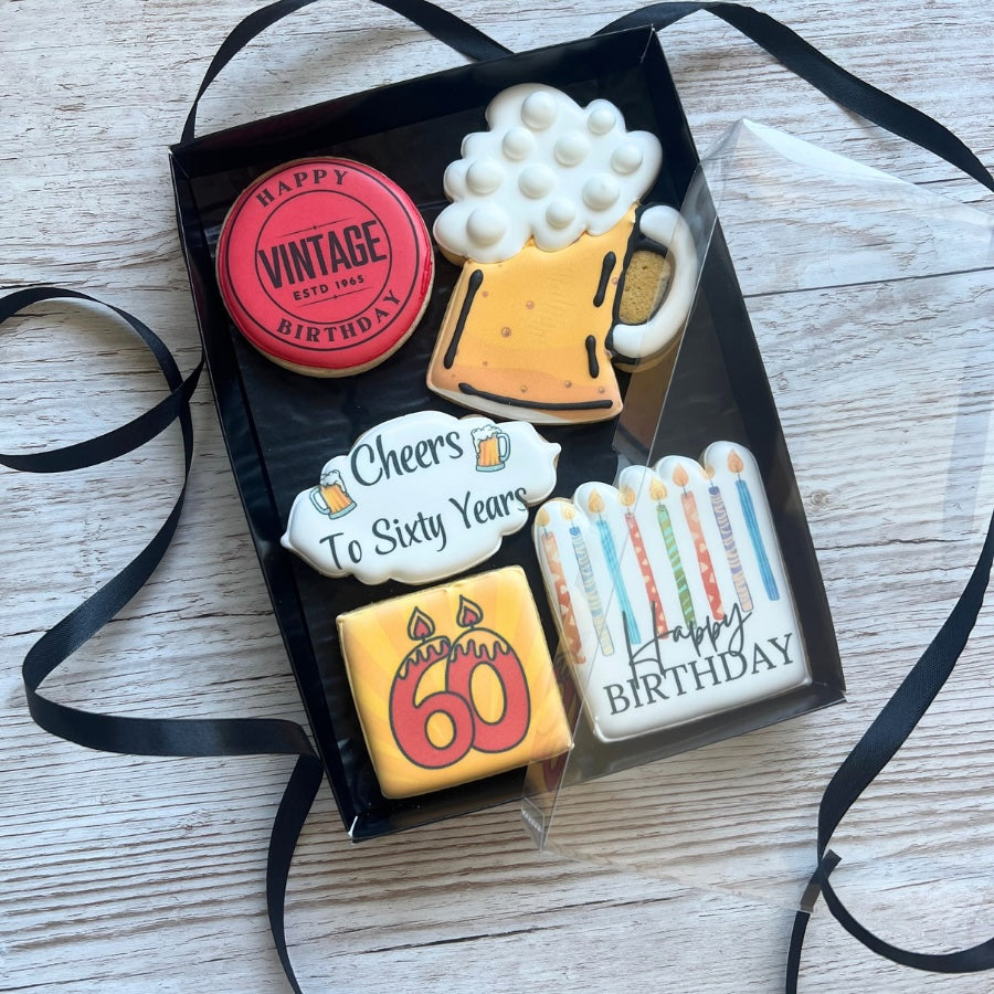 Cheers & Beers Iced Biscuit Gift Box | Men's Birthday Gift